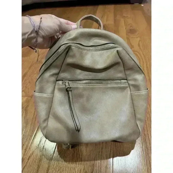 Isabelle Vegan Leather Mocha Backpack Purse Fall Staple - Picture 1 of 7